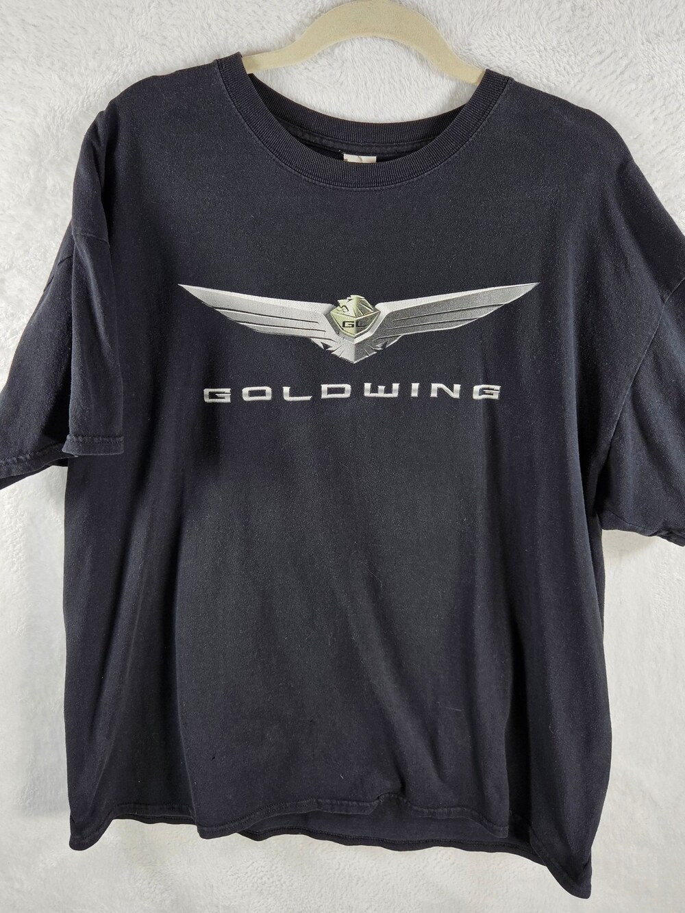 VTG Honda Goldwing T-Shirt 100% Cotton Faded Black Mens Size XL *Fits As Medium